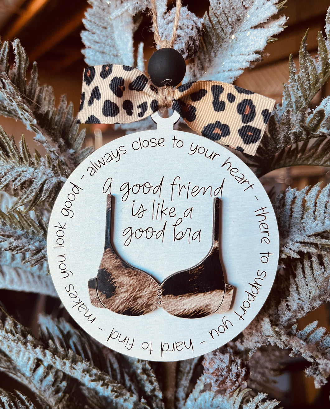 Good Friend Bra Christmas Ornament