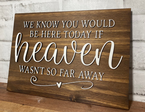 If Heaven Wasn’t So Far Away Sign