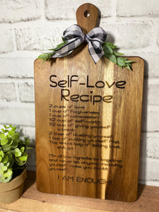 Self-Love Recipe Cutting Board